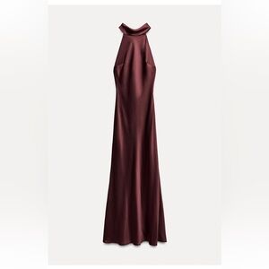 Zara Long Halter Dress in Wine Red / Burgandy Ref 8739/331 ❤️